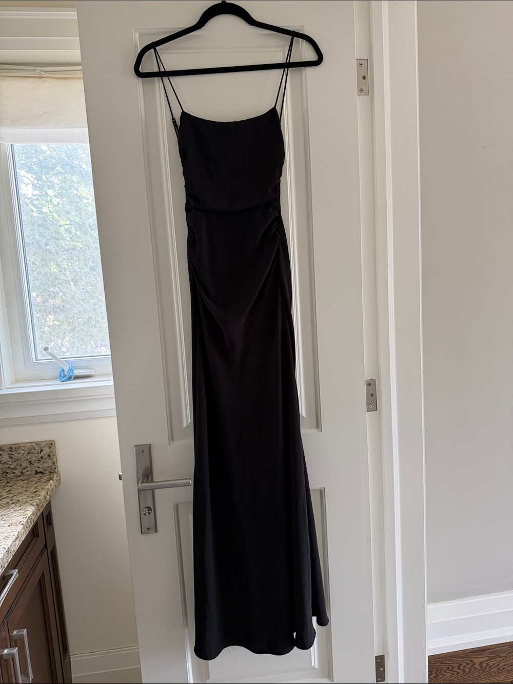 Zara Black Spaghetti-Strap Maxi Dress